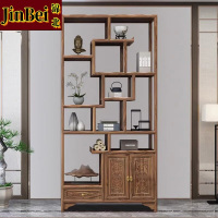锦北博古架多宝阁茶叶架子新中式客厅办公室隔断置物架 单博古架