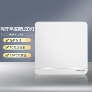 [官方旗舰店]施耐德电气开关插座绎尚镜瓷白色86型大面板家用墙壁式10A五孔带USB一开双控弱电空调插座
