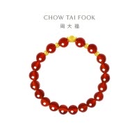 周大福文化祝福 富富有余黄金玉髓手链[多款可选]EOR554-EOR556七夕礼物