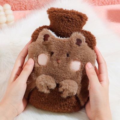 古达可插手可爱加厚防爆热水袋注水暖水袋毛绒暖被窝暖手宝女灌水暖袋