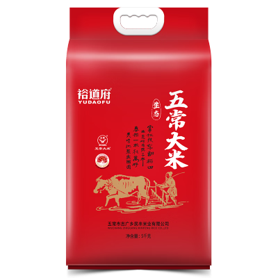 苏宁宜品推荐五常大米5千克袋装中长粒一级米裕道府出产
