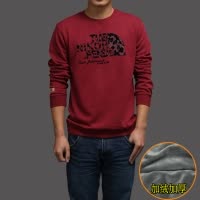 SUNTEK色秋季长袖圆领运动卫衣加厚棉套头青年上衣 大码加绒男外衣卫衣