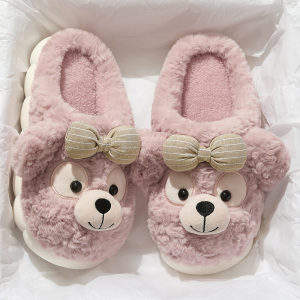 棉拖鞋女款2025新款秋冬季室内家居保暖防滑防臭毛绒地板拖鞋女士