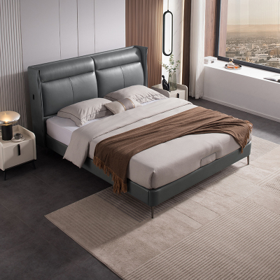 新品顾家家居皮床意式轻奢主卧床现代简约多功能床婚床家具ds8015
