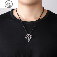 复古项链男潮嘻哈纯银吊坠男士个性挂坠圣诞节送男友 JiMi