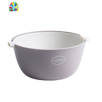 厨房洗菜盆塑料双层家用大号菜篮子多功能圆形洗水果盆果盘 FENGHOU 深红组合套装洗菜篮洗菜篮