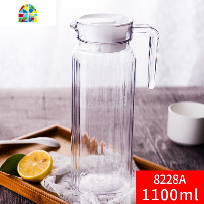PC冷水壶亚克力凉水壶家用大容量 热水壶果汁扎壶塑料透明鸭嘴壶 FENGHOU [条纹8255][2000毫升]