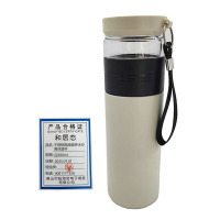 和居态 不锈钢高颜值茶水分离保温杯 白500ml 个