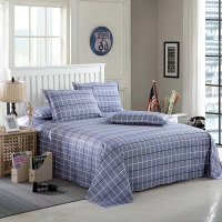 煊煜 全棉斜纹床单(时尚格子)床单 单位宿舍公寓常用床单规格160*230cm 全棉床单 条