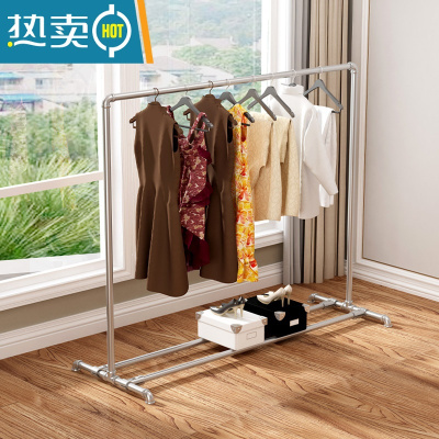 敬平镀锌管晾衣架落地双杆式阳台凉挂衣架卧室内户外晒衣晒被子架定做 双杆升级款长1.6米高1.5米 加厚