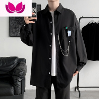 七斓ins港风工装衬衫男长袖宽松情侣高级设计感小众衬衣潮流外套