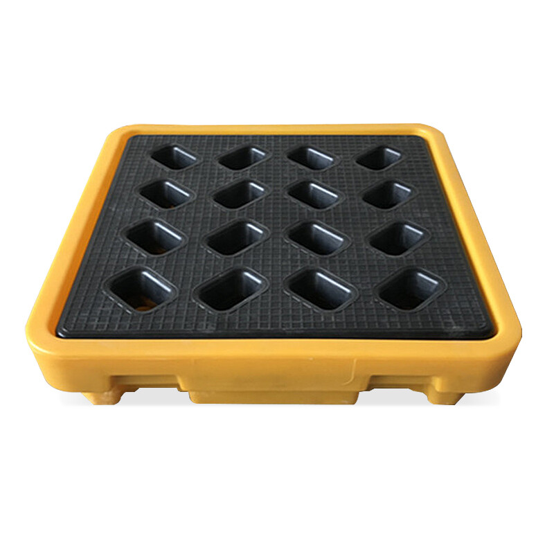 域赢化学品防渗漏托盘卡板油桶防漏托盘聚乙烯化学品接油盘盛漏平台单桶装670*670*150mm