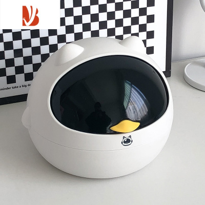 三维工匠可爱大容量桌面垃圾桶家用学生宿舍书桌上带盖纸篓文具杂物收纳桶