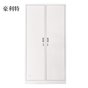 豪利特加厚二门钢制更衣柜员工柜铁皮职工储物柜带锁存包柜鞋柜