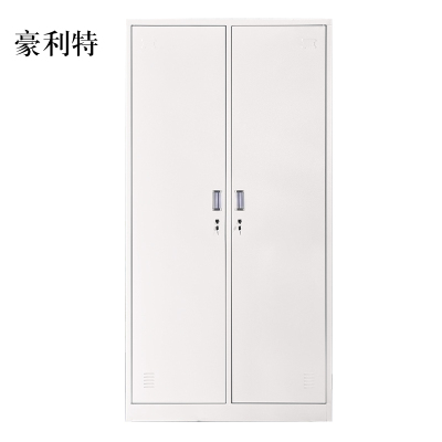 豪利特加厚二门钢制更衣柜员工柜铁皮职工储物柜带锁存包柜鞋柜