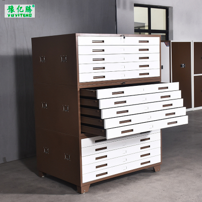 豫亿腾 工程资料图纸柜0号咖套白底图柜 菲林柜 抽屉柜 图纸收纳柜 文件柜 可定制