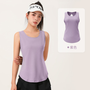 速干透气运动背心网纱镂空美背瑜伽背心无缝裸感瑜伽服女_1