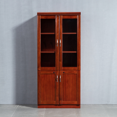 全简办公家具文件柜储物柜木质贴木皮油漆书柜2门