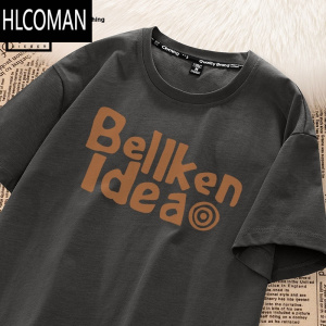 HLCOMAN短袖男士夏季新款t恤美式复古高街半袖男青少年潮流体恤男装
