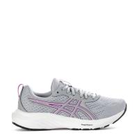 ASICS跑步鞋女缓震舒适轻便耐磨灰色紫色条纹透气网面时尚公路