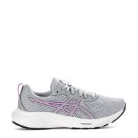 ASICS跑步鞋女缓震舒适轻便耐磨灰色紫色条纹透气网面时尚公路
