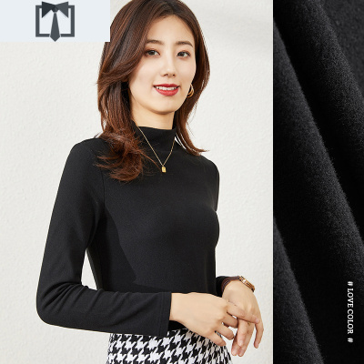 suntek逸阳2020秋冬德绒打底衫女半高领内搭针织衫黑色百搭毛衣女士
