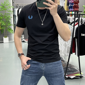 欧货简约印花圆领T恤短袖修身潮流时尚短袖夏季青年体恤上衣