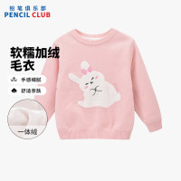 [1件3折]铅笔俱乐部童装2025秋冬新款女小童毛衣宝宝加绒加厚针织衫儿童套头衫