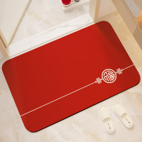 浴室吸水地垫红色卫生间门口脚垫厕所脚踏垫洗手间防滑硅藻泥地毯