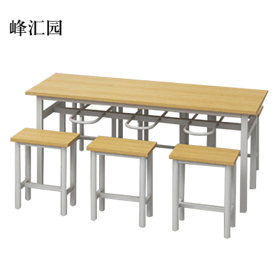 峰汇园餐桌6人学校食堂小吃店快餐桌椅饭堂防火板桌1800*600*750[含椅]