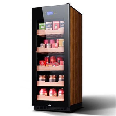 尊堡 JC-308E 茶叶冷藏保鲜恒温红酒柜冰吧家用客厅饮料干货水果保鲜柜 立式冷柜 棕木纹