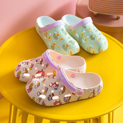 漂步洞洞鞋女士凉鞋夏季彩印包头透气情侣休闲沙滩鞋轻便涉水户外防滑驾车凉拖鞋女