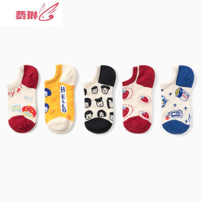 袜子女船袜ins潮夏季薄款女士短袜浅口日系可爱卡通低帮短款女袜费琳