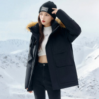 雪中飞男女三合一户外工装大毛领羽绒服