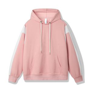 潮牌男装连帽卫衣男秋季新款韩版拼色拼接宽松百搭情侣装上衣