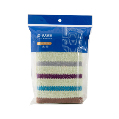 洁玉 素色多臂纯棉毛巾单条袋装 TG-1331D 绿色