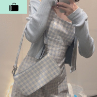 包复古格子腋下法棍包女小红书同款百搭单肩文艺清新斜挎包NEW LAKE女士单肩包