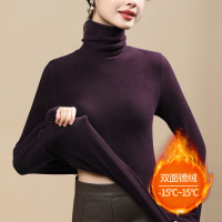 堆堆领双面德绒打底衫女秋冬内搭年新款加厚女士保暖上衣洋气_57