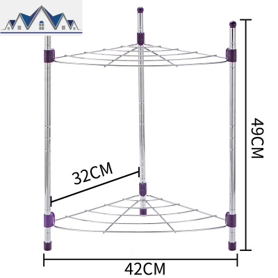 厨房置物架落地多层放锅架子家用锅具转角收纳架浴室三角形储物架 三维工匠