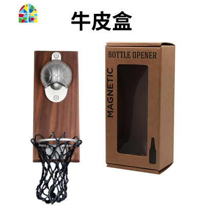 网红壁挂篮球开瓶器自动啤酒开磁吸冰箱贴投篮筐接瓶盖精酿启瓶器 FENGHOU