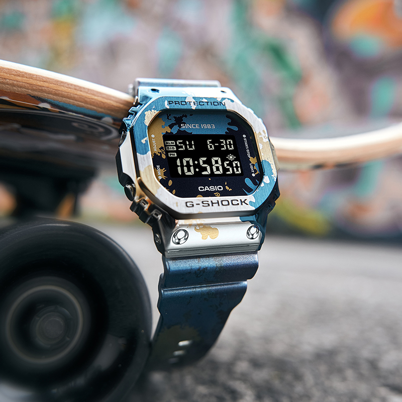 CASIO旗舰店卡西欧手表男女潮酷 G-SHOCK官方金属小方块运动防水电子学生石英表 女日韩表 GM-5600