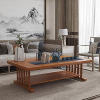 新中式简约功夫茶桌小桌子实木茶几小户型双层茶几桌客厅家用茶台