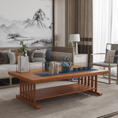 新中式简约功夫茶桌小桌子实木茶几小户型双层茶几桌客厅家用茶台