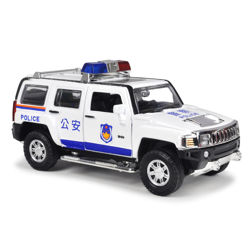 仿真合金警车消防车小汽车模型儿童玩具车特警回力车套装声光
