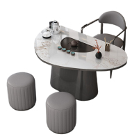 戴劲岩板茶桌椅组合现代家用阳台简约茶桌办公室泡茶桌 1.2桌1主椅2凳