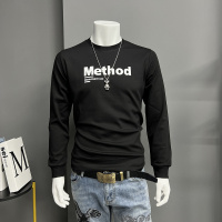 字母立体时尚圆领卫衣男t装长袖打底衫T上衣潮流秋冬新款加绒加厚