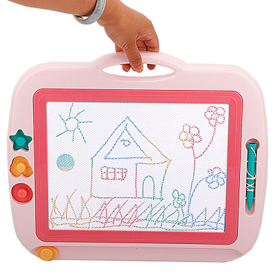 品帅儿童画画板大号磁性写字板宝宝家用磁力涂鸦小黑板婴幼儿早教1-3岁教具浅粉色