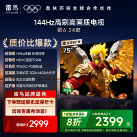 雷鸟 鹏6 24款 一级能效版 75英寸电视 120Hz 3GB+64GB游戏液晶电视机75S375C-JN