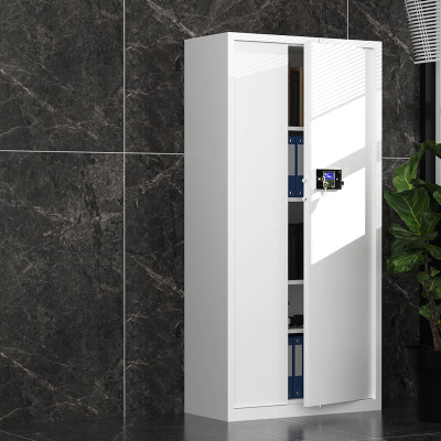 绵冠保密柜文件柜双保险铁皮柜办公资料柜电子密码锁档案柜钢制防盗密码柜 灰白通门不带斗