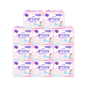 洁婷夜用卫生巾透气双U棉柔日夜兼用290mm99片姨妈巾套装